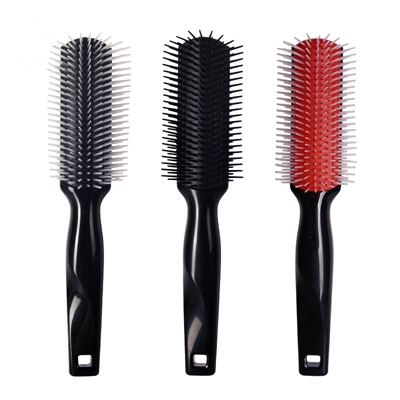 Plastic Handle 9 Row Hair Brush Features