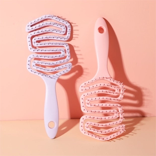 plastic handle nylon brsitle hair brush1