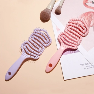 plastic handle nylon brsitle hair brush2
