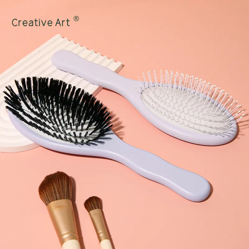 bamboo wooden handle nylon bristle hair brush m qd55p 1 uses<!--[