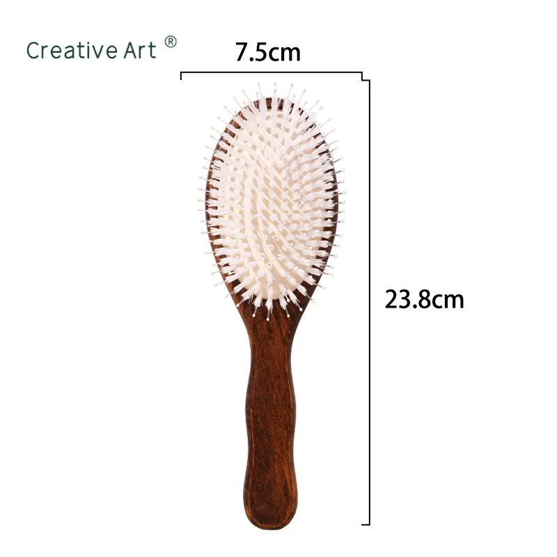 bamboo wooden handle nylon bristle hair brush m qd55p 4 factory<!--[