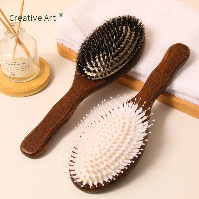 bamboo wooden handle nylon bristle hair brush m qd55p 4 supplier<!--[