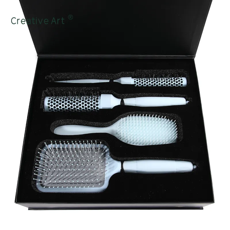 Blue 4 Pcs Hair Brush Set (S-04TZ)