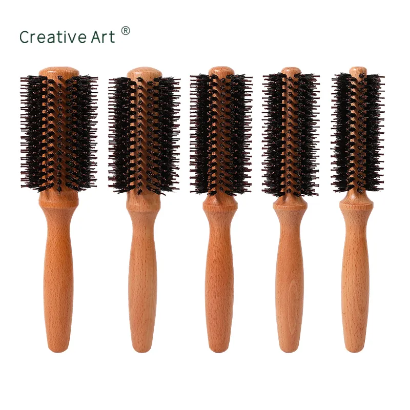 Custom Wooden Round Hair Brush – M-MG04P-3