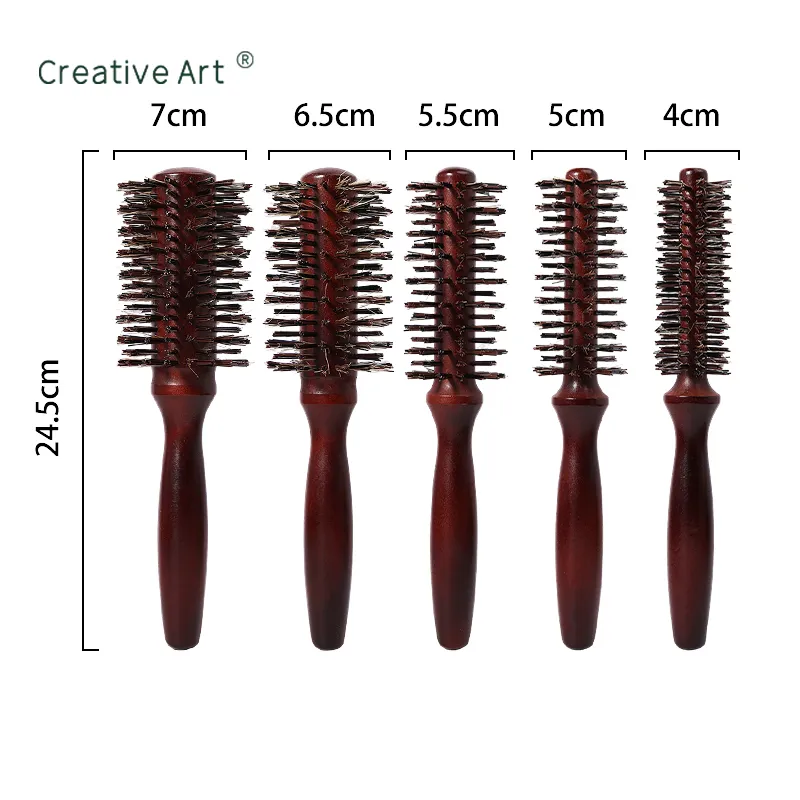 Custom Pure Boar Bristle Round Hair Brush – M-MG07P-3