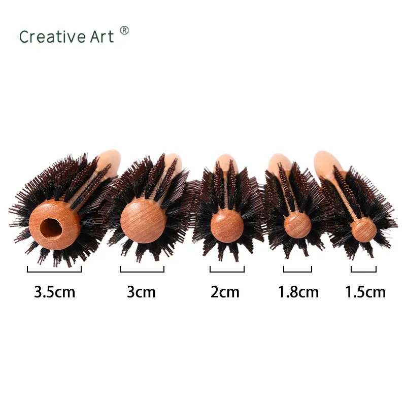 Custom Wooden Round Hair Brush – M-MG04P-3